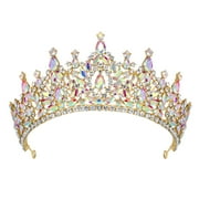 SWEETV Tiara Crown for Women Girls, Wedding Tiara for Bride, Princess Hair Accessories for Birthday Prom Party Quinceanera